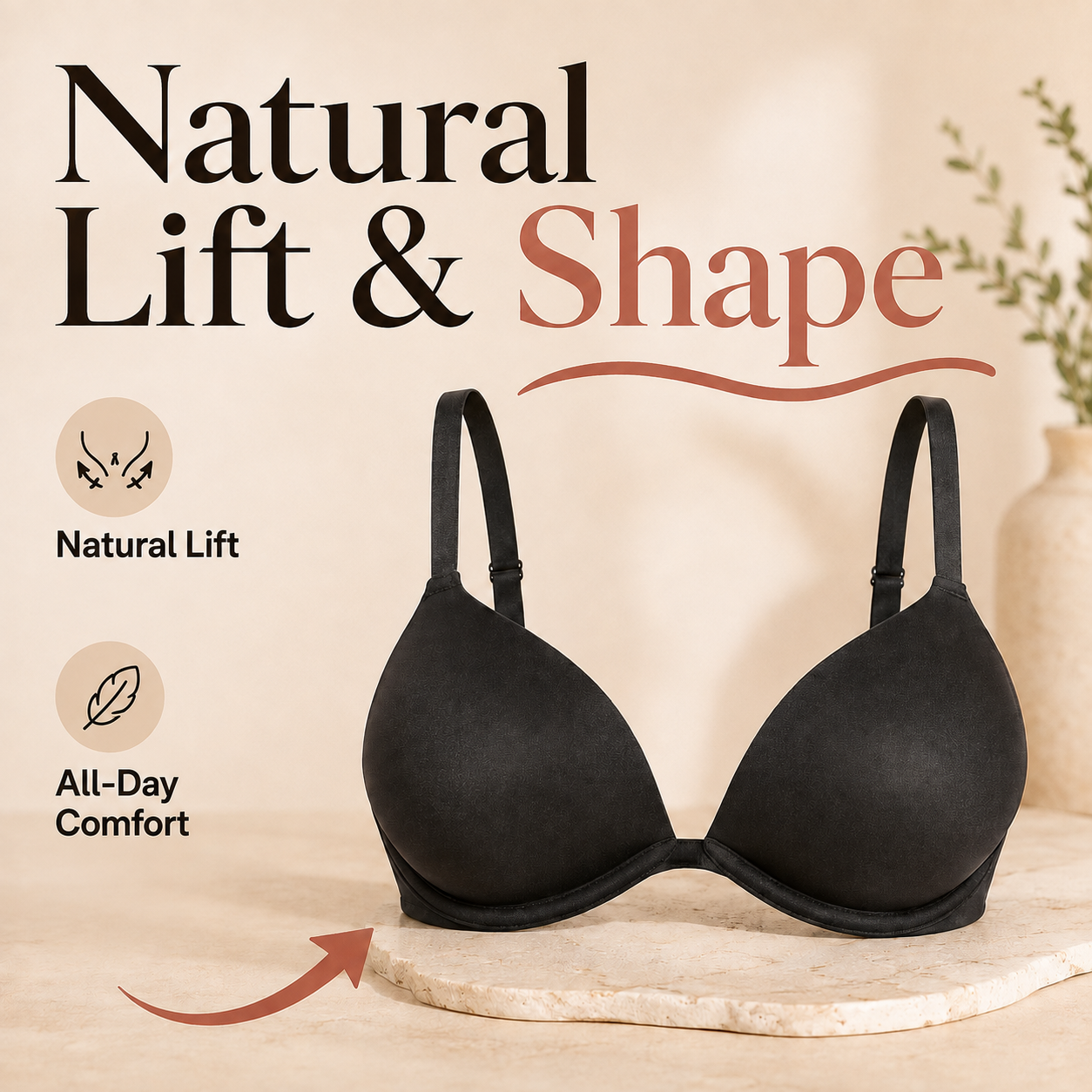 ✨ Deep V Convertible Push-Up Bra 💖