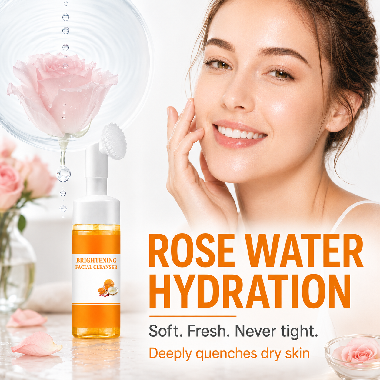 ✨ Turmeric & Kojic Acid Brightening Facial Cleanser Foaming Brush