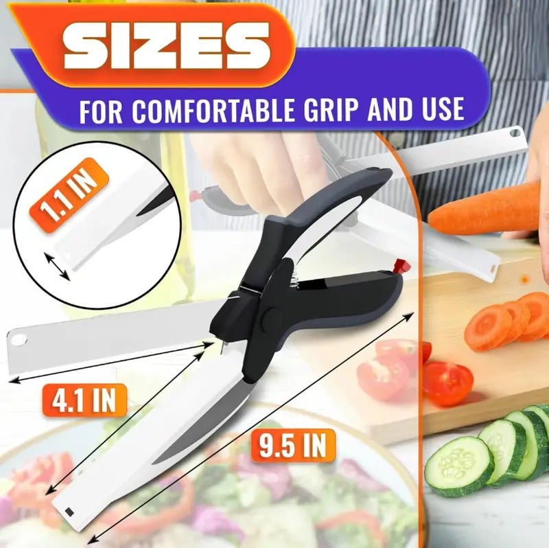 ✂️ 2-in-1 Kitchen Scissors & Cutter 🍅