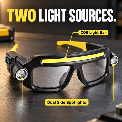 💡 Rechargeable LED Headlamp Glasses – Hands-Free Light