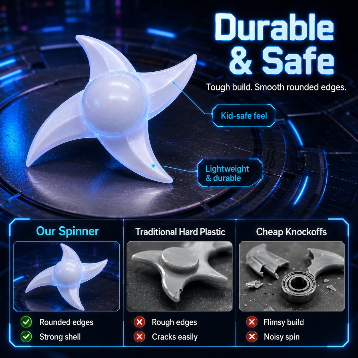 Vortex Glow - 7-Mode LED Light-Up Fidget Spinner⚡
