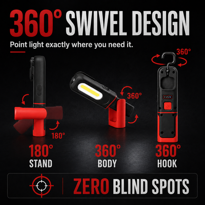⚡ 360° Ultra-Bright COB Work Light – Hands-Free Magnetic & USB Rechargeable