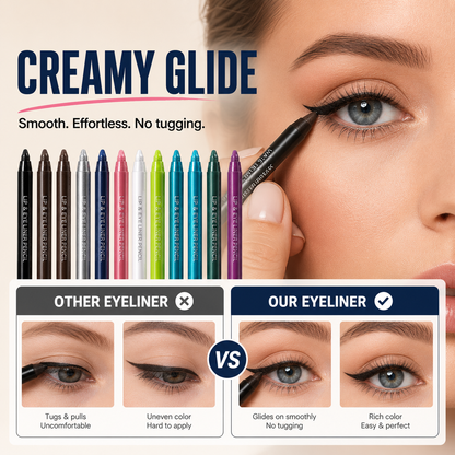 All-Day Flawless: 12-Color Waterproof Gel Eyeliner Pencil Set