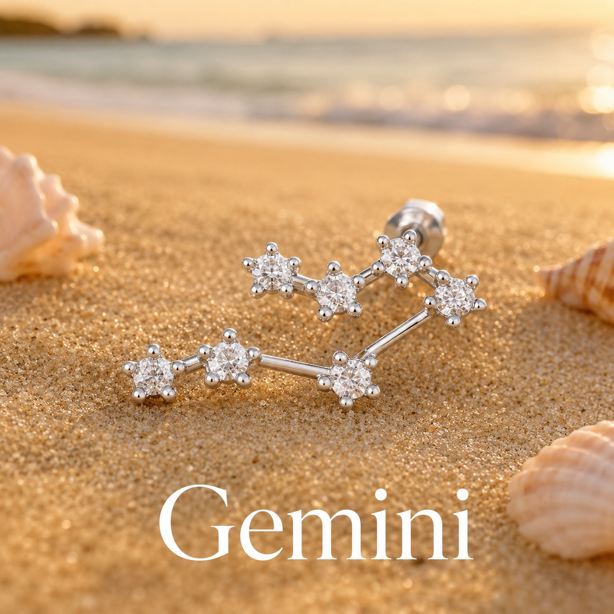 💫 12 Zodiac Constellation Studs - CZ Cartilage Piercing Jewelry