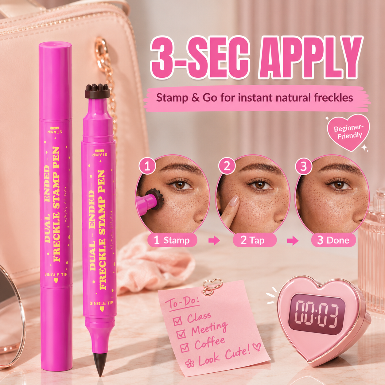 🪄 Instant Sun-Kissed Vibe! Dual-Ended Freckle Pen