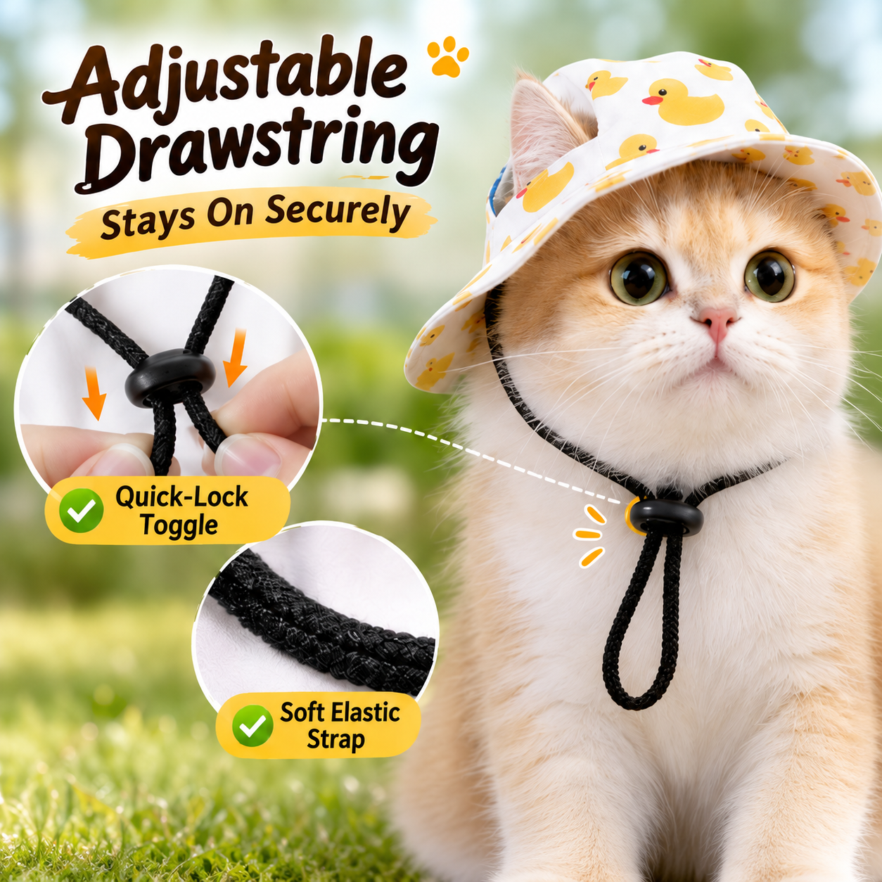 ☀️ Cute Pet Sun Hat with Ear Holes - Adjustable Cap for Dogs & Cats 🐾