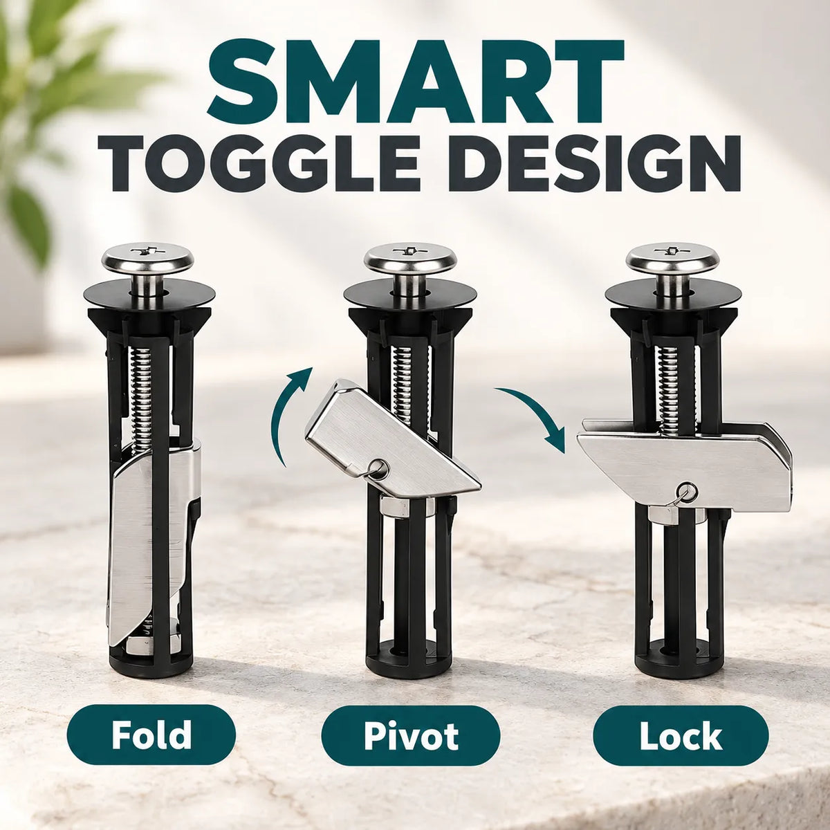 🔧 Toilet Seat Replacement Bolt Kit – Toggle Fixings with Washers