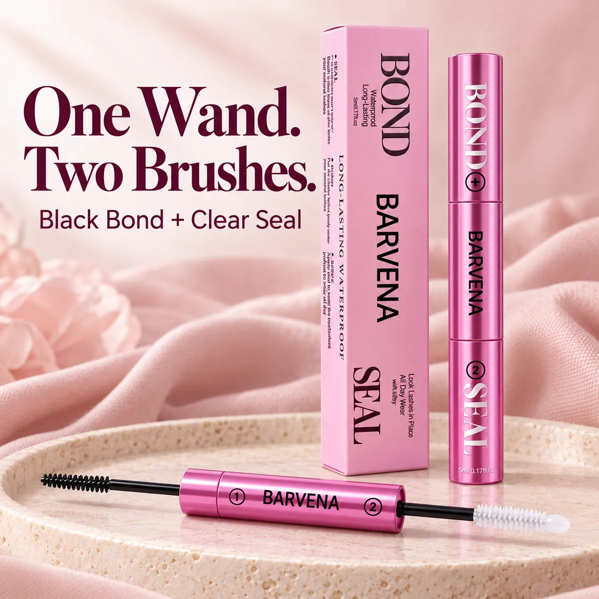 ✨ 2-in-1 Lash Bond & Seal for DIY Cluster Lashes 💗 Black Bond + Clear Seal