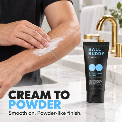 🧴 Men’s Groin Deodorant Cream – Powder-Like Finish & Anti-Chafing Care, Mountain Breeze, 4 fl oz