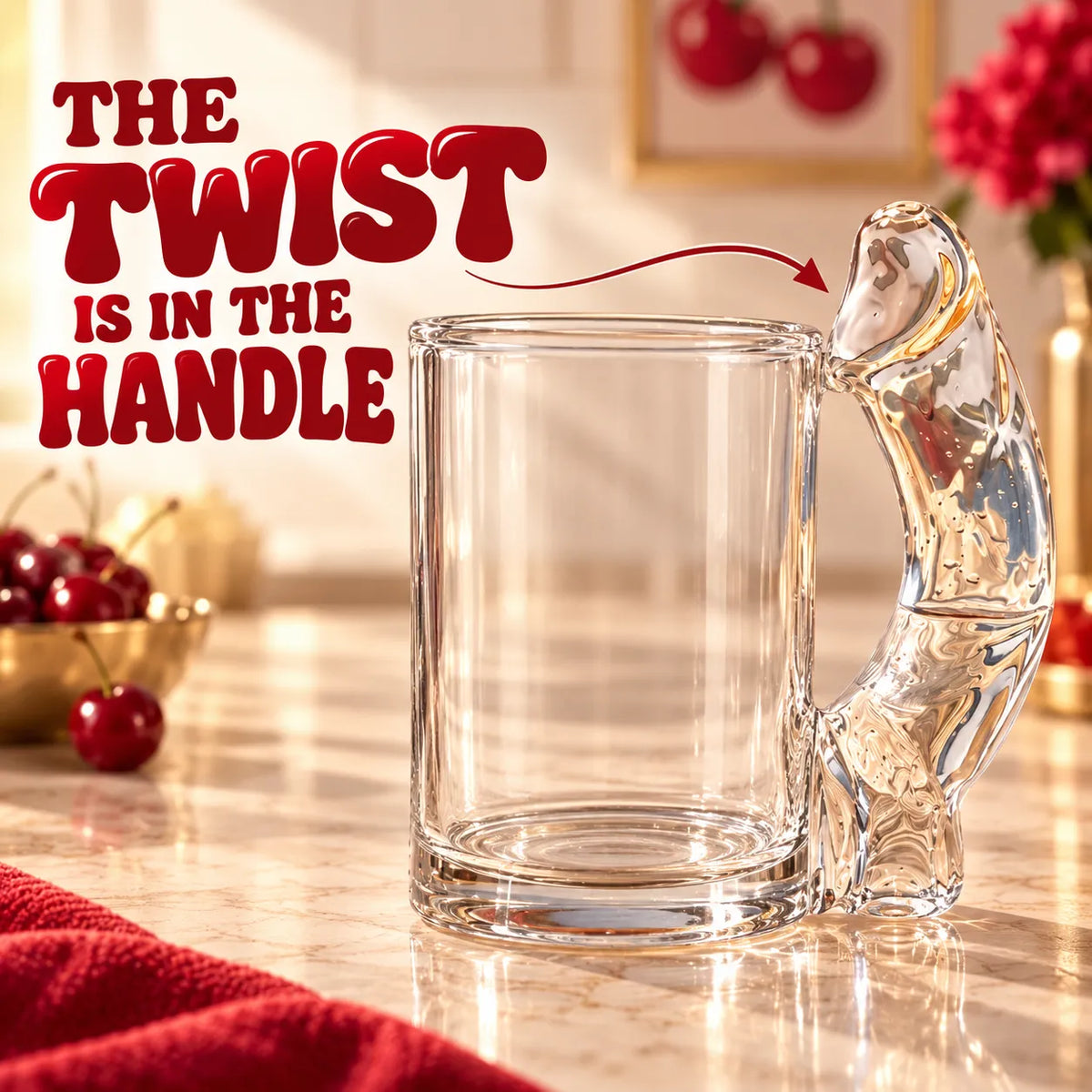 🍹 Crazy Mug – Funny Handle Glass Mug & Party Kit 🎁