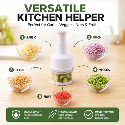 🧄 304 Stainless Steel Press Chopper