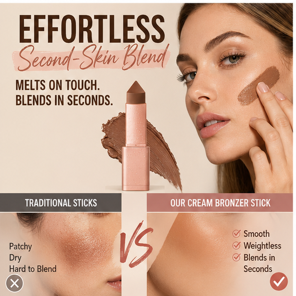 🛍️ Moisture-Lock Cream Bronzer Stick
