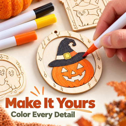 🎨 Color Your Own Holiday Ornament Kit — 12 Markers Included