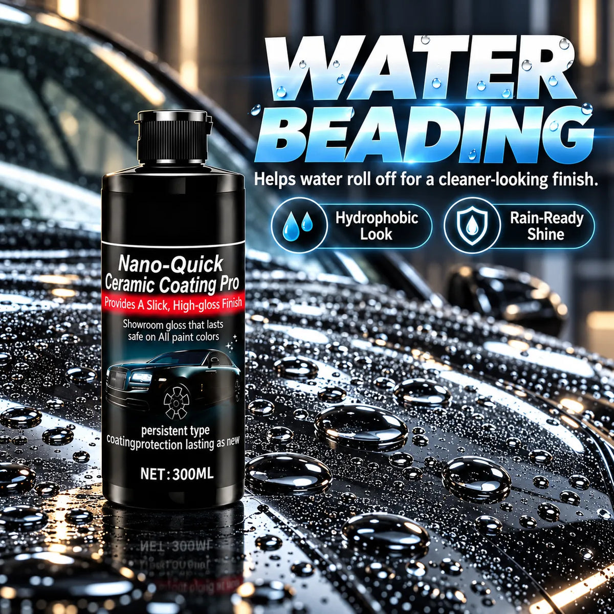 🚗 Nano-Quick Ceramic Coating Pro – High-Gloss Car Paint Care | 300 mL