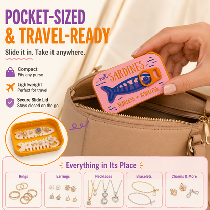 🐟 Sardine Can Daily Jewelry Case | Compact Mini Organizer 🐟