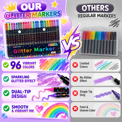 ✨ Dual-color glitter pen – making every detail shine