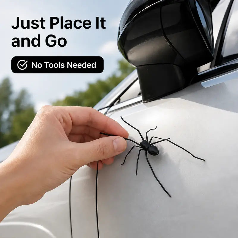 🕷️Magnetic S-shaped Spider Car Decor Sticker - Suitable for cars, trucks, motorcycles, garages, and metal surfaces