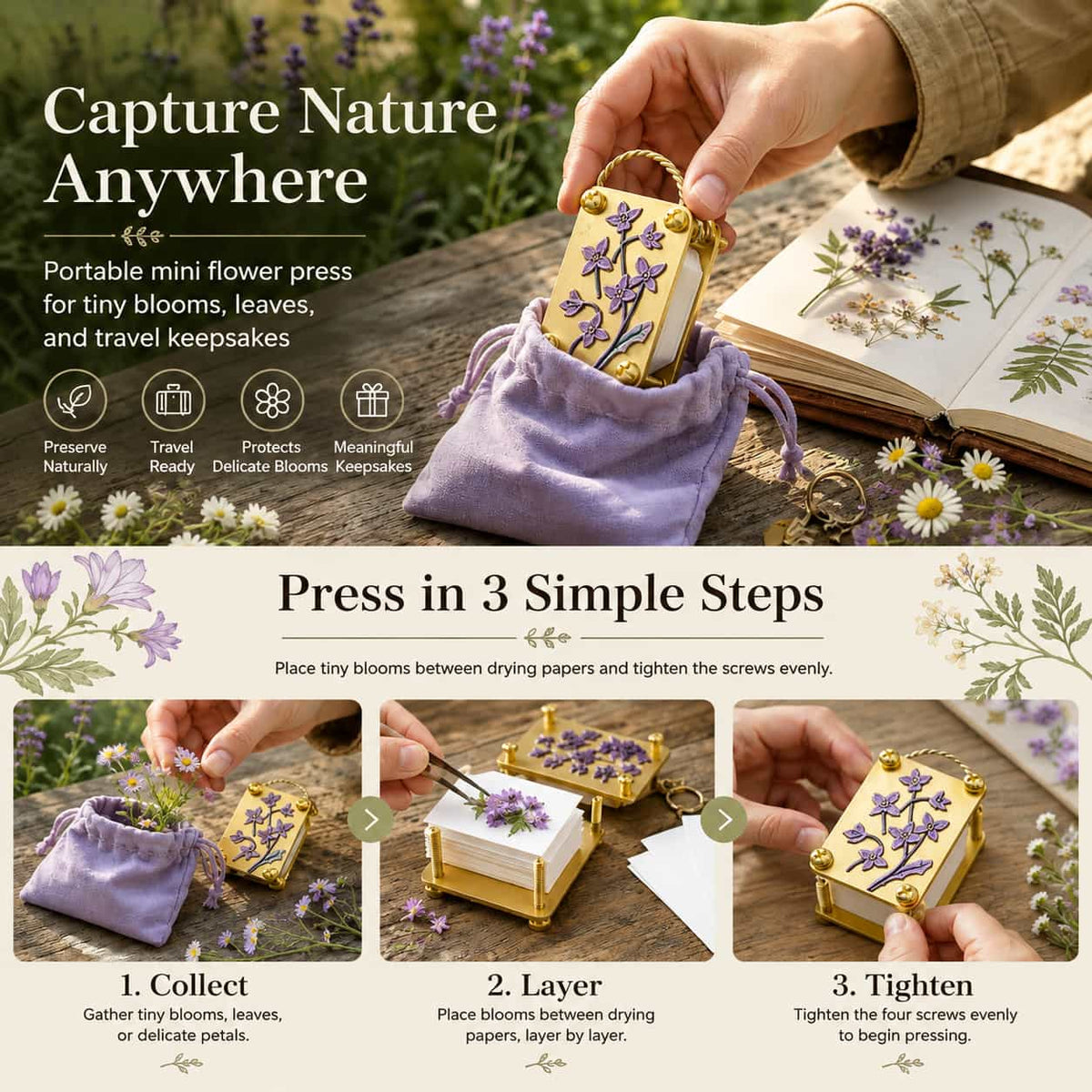 🎁Mini Portable Flower Press