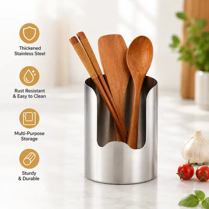 🔥Last Day 50% OFF - 🍴Thickened Stainless Steel Utensil Organizer, Rust Resistant Easy to Clean