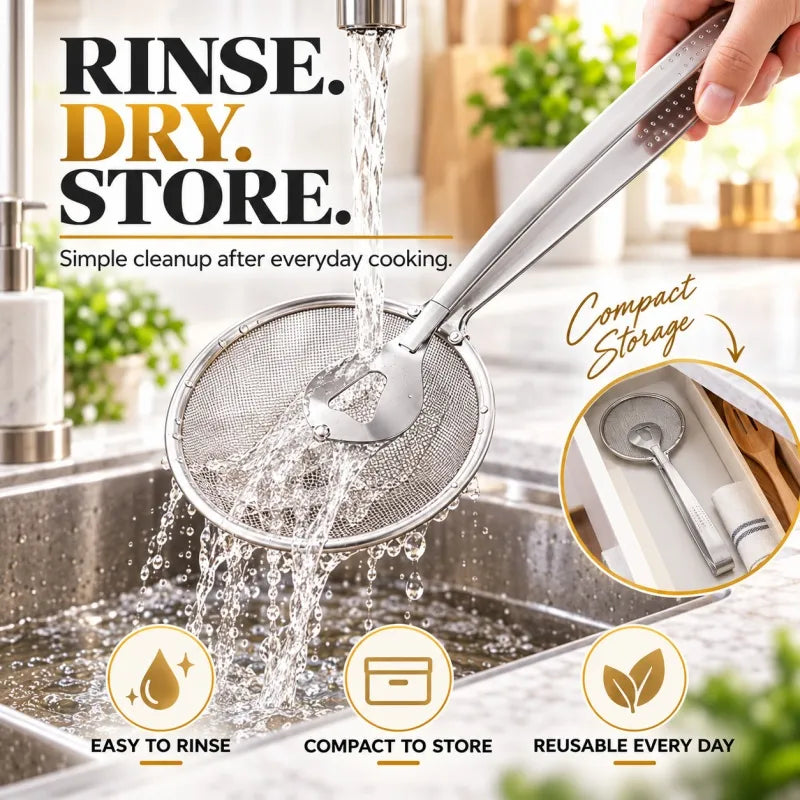 🔥2-in-1 Oil-Frying Filter Clip- Stainless Steel Frying & Draining Tool