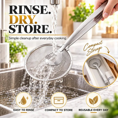 🔥2-in-1 Oil-Frying Filter Clip- Stainless Steel Frying & Draining Tool
