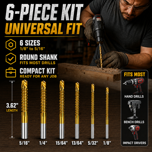 🛠️ 2-in-1 Woodworking Saw Drill Bit Set
