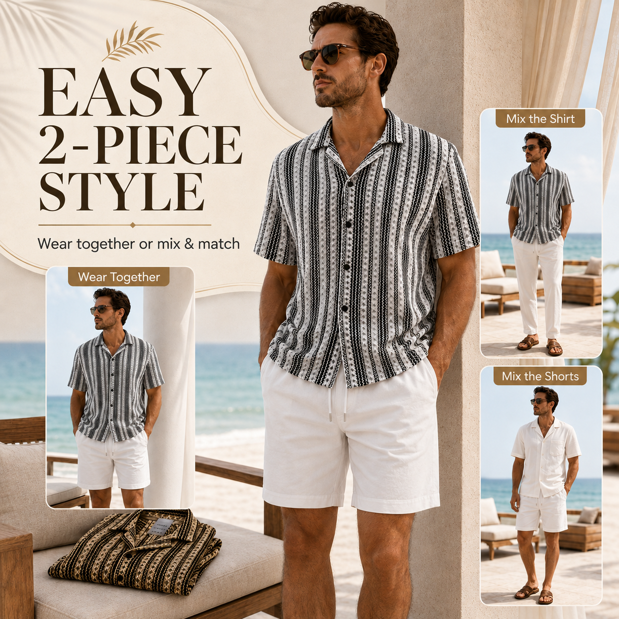 ☀️ Retro Stripe 2-Piece Resort Set