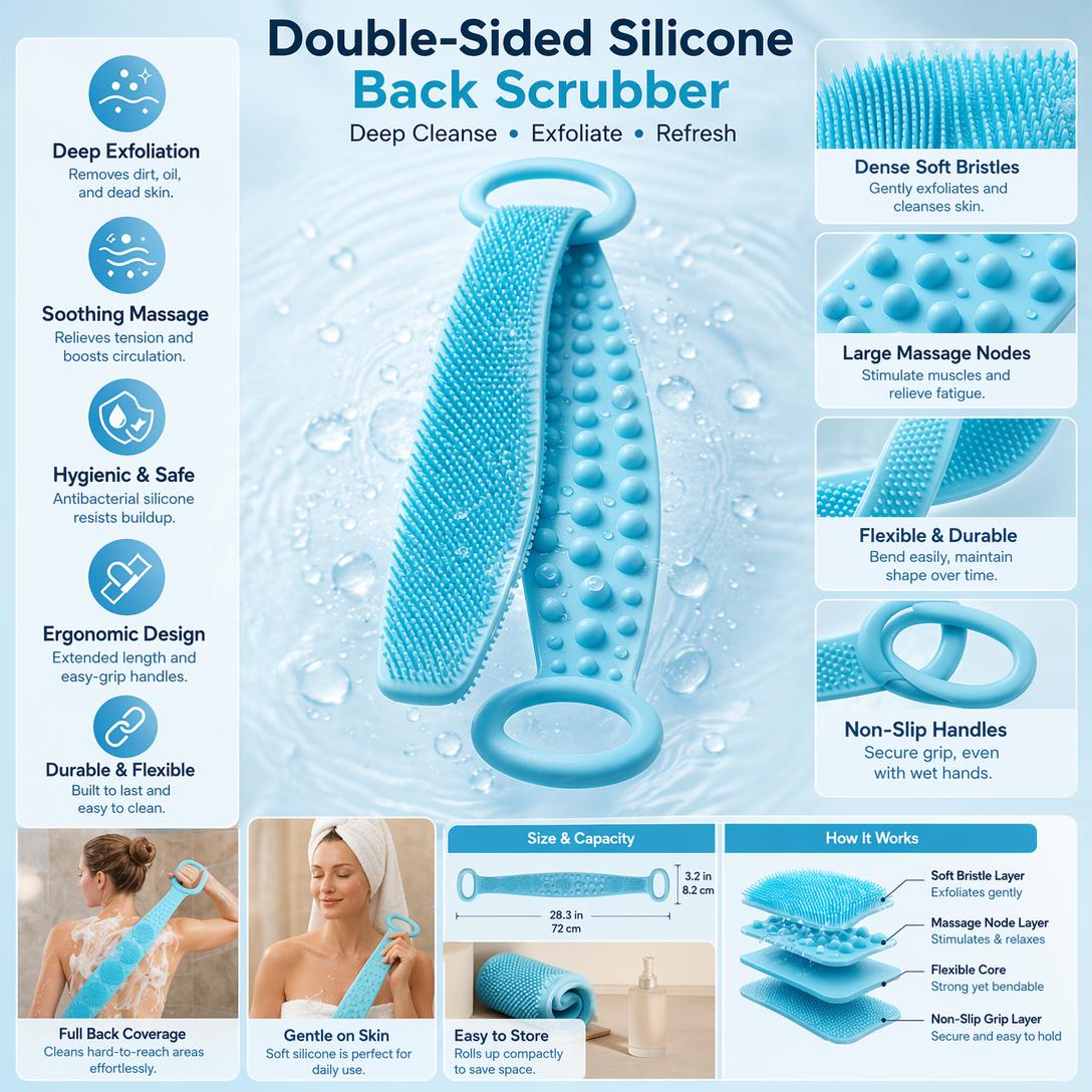 🔥Dual-Sided Silicone Back Scrubber
