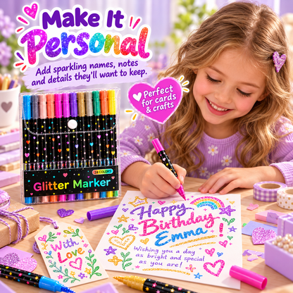 ✨ Dual-color glitter pen – making every detail shine