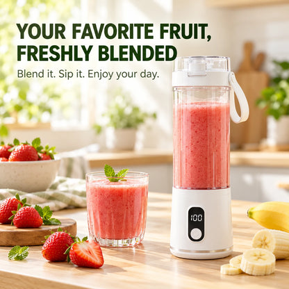 Portable Blender Cup with Carry Handle for Smoothies and Shakes