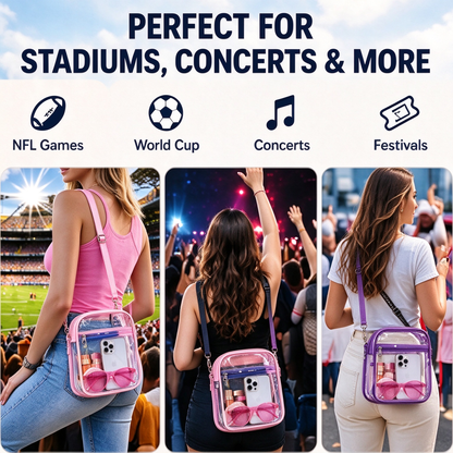 🏟️Stadium Approved Clear Crossbody Bag - Waterproof PVC Transparent Bag