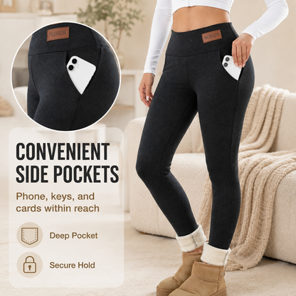 🔥 Fleece-Lined Thermal Leggings with Pockets