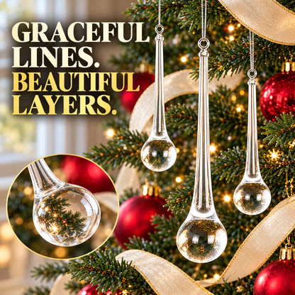 ✨ Clear Teardrop Christmas Ornaments – 10-Piece Set