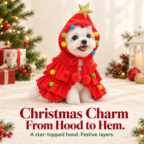 Christmas Dog Cape 🎄 Festive Tree Costume for Holiday Photos