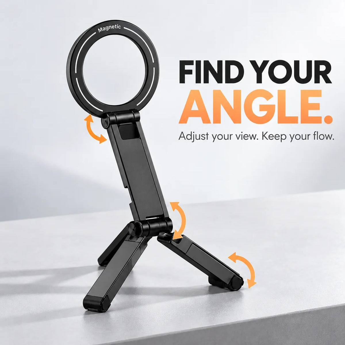 📱 Foldable Magnetic Phone Tripod Stand