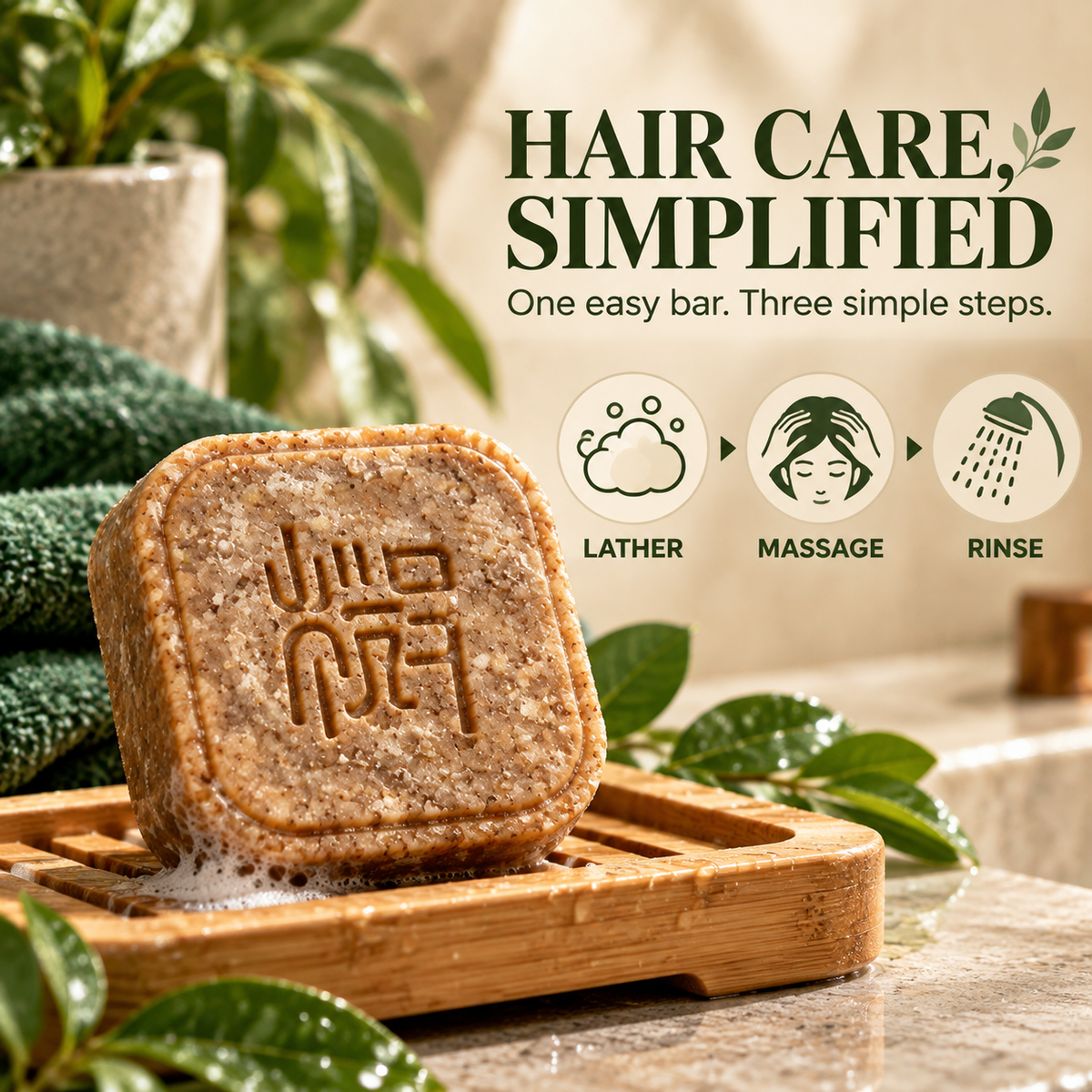 🌿 Herbal Shampoo Bar – A Rich, Foamy Cleanse for Your Hair