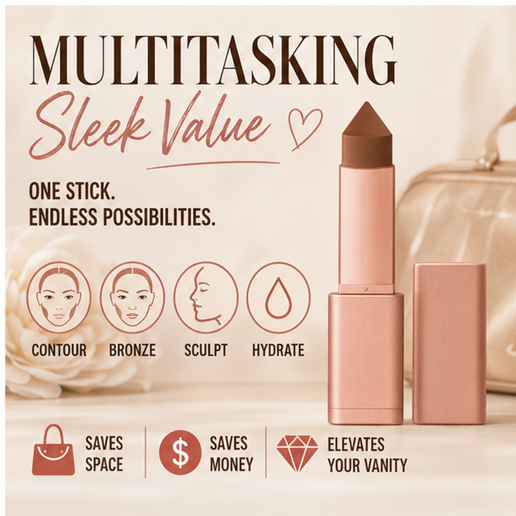 🛍️ Moisture-Lock Cream Bronzer Stick