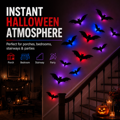 Glowing 3D Halloween Bat Decor 🦇🎃