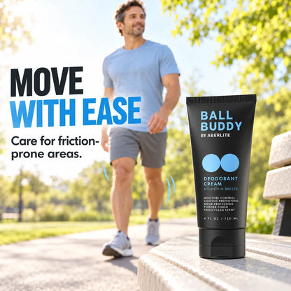 🧴 Men’s Groin Deodorant Cream – Powder-Like Finish & Anti-Chafing Care, Mountain Breeze, 4 fl oz