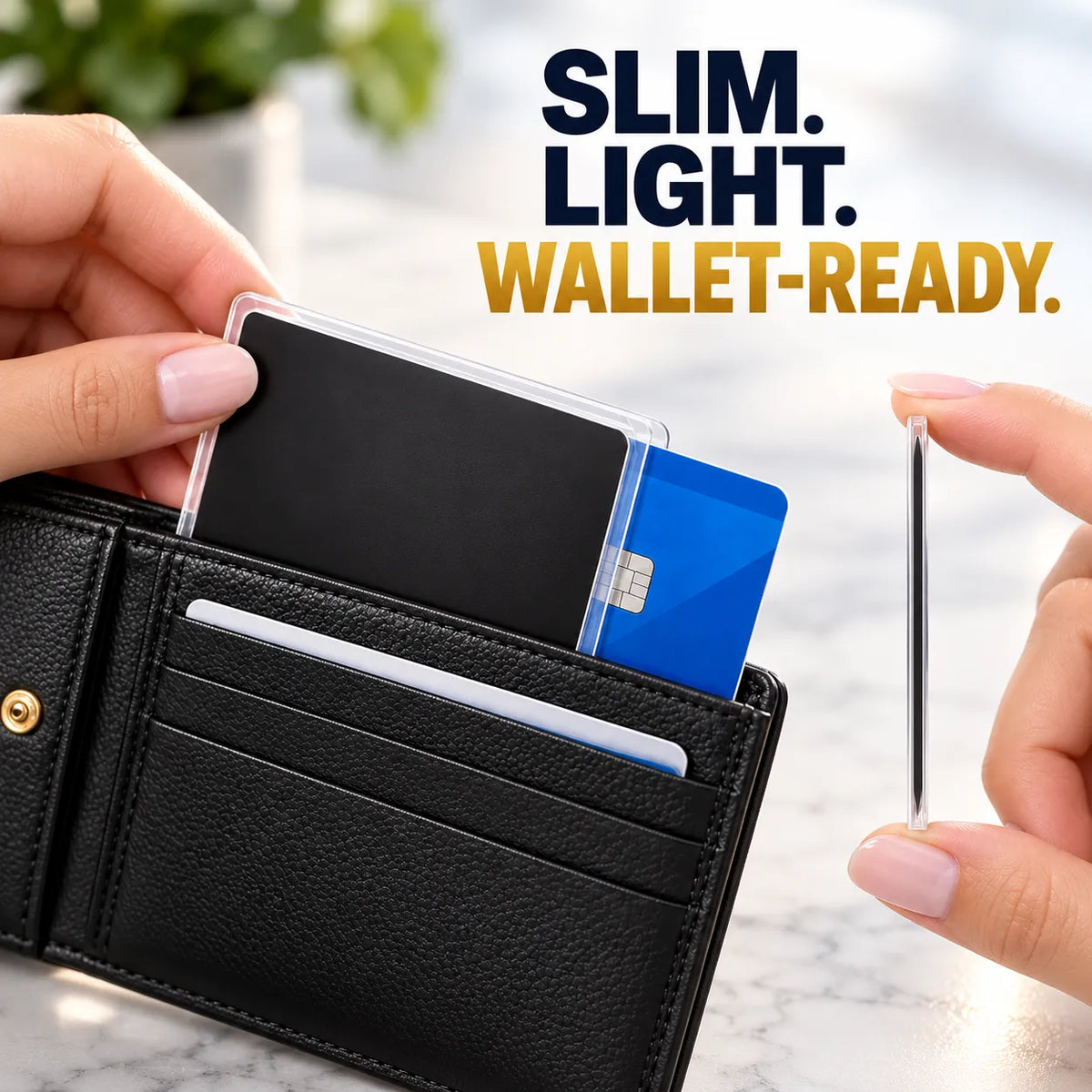 🛡️ Side-View Privacy Card Sleeve – Slim & Easy to Carry