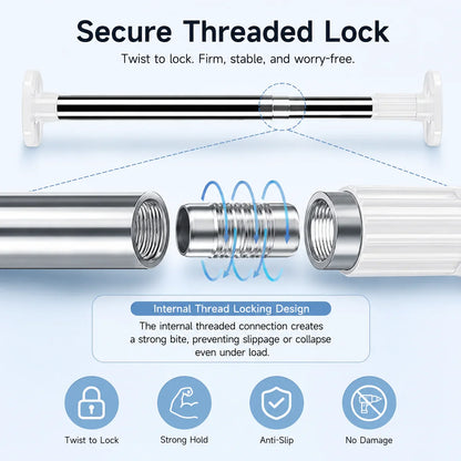 🏠 Drill-Free Adjustable Tension Rod – Instant Storage, Zero Wall Damage