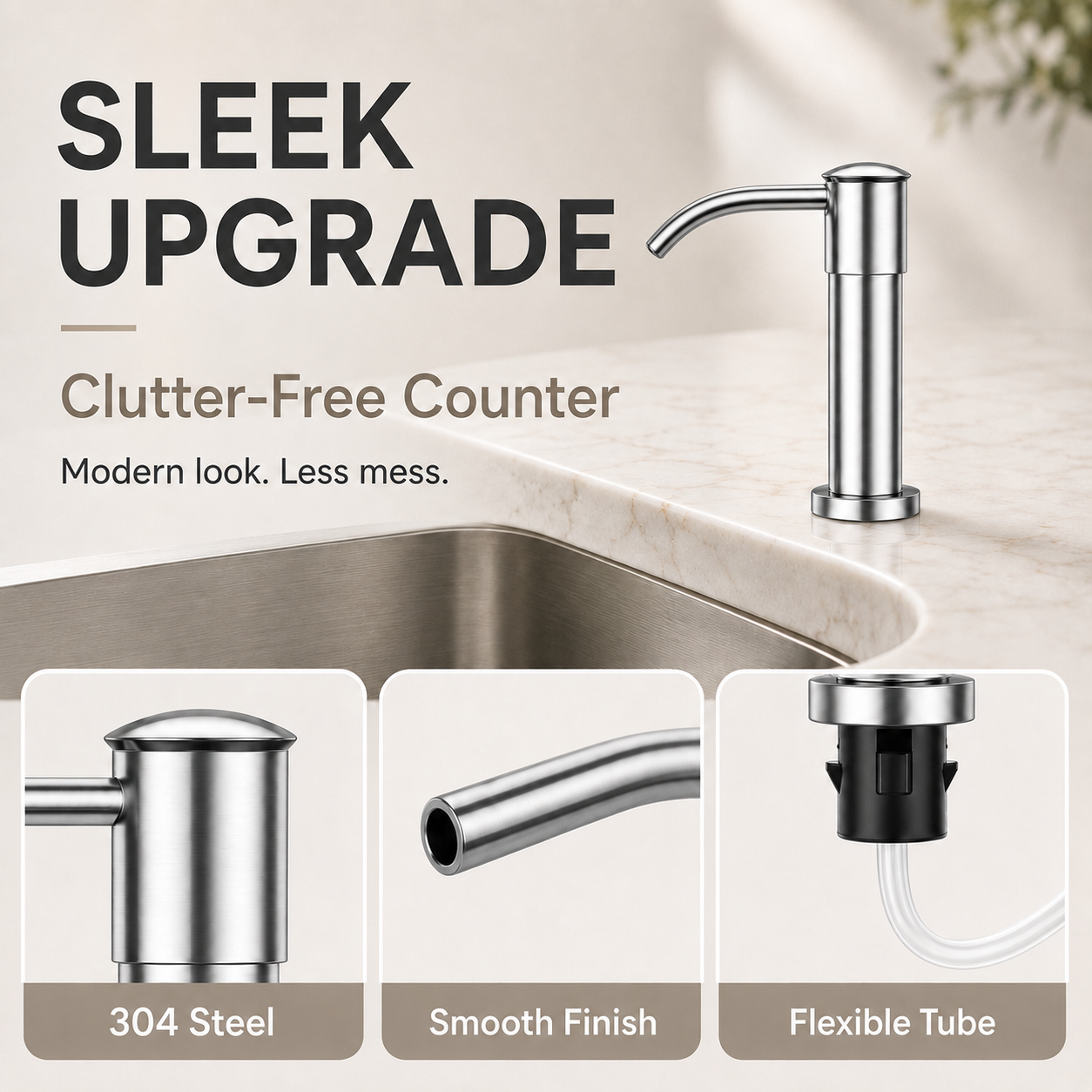 304 Stainless Steel Soap Dispenser Extension Tube Kit
