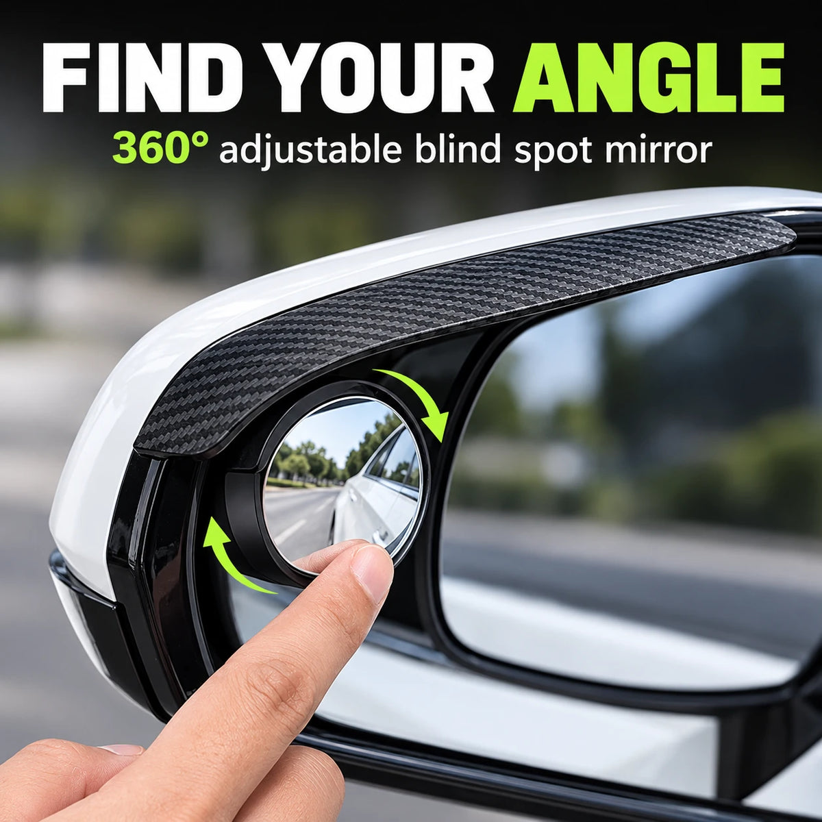 Side Mirror Rain Guards With Adjustable Blind Spot Mirrors