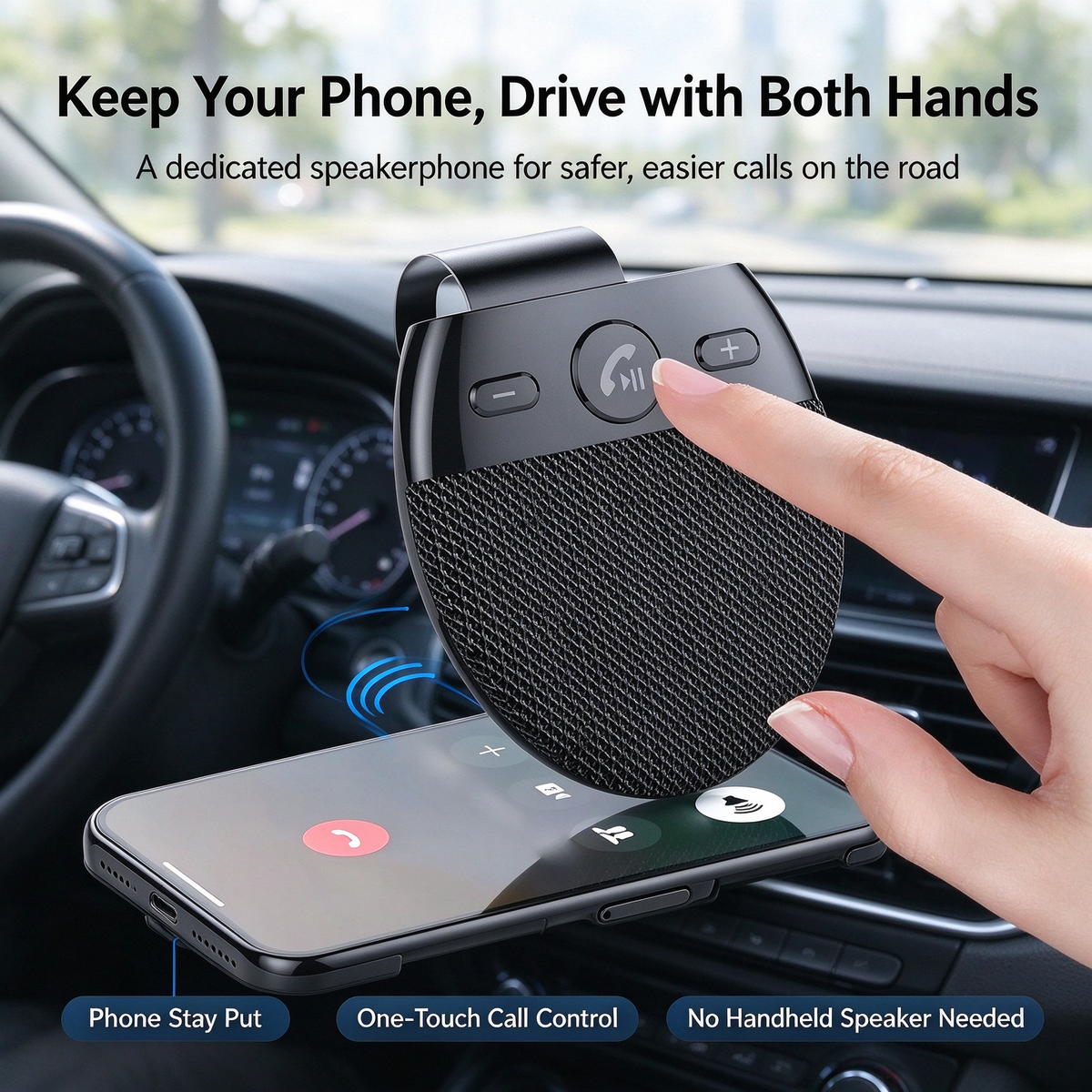 Bluetooth car sun visor hands-free speaker