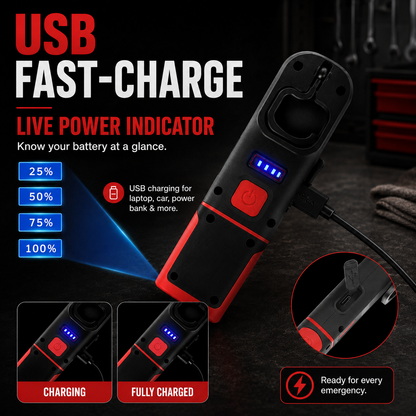⚡ 360° Ultra-Bright COB Work Light – Hands-Free Magnetic & USB Rechargeable