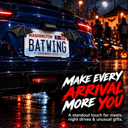 🦇 3D Bat Wing License Plate Decoration - Gothic Car Accessories