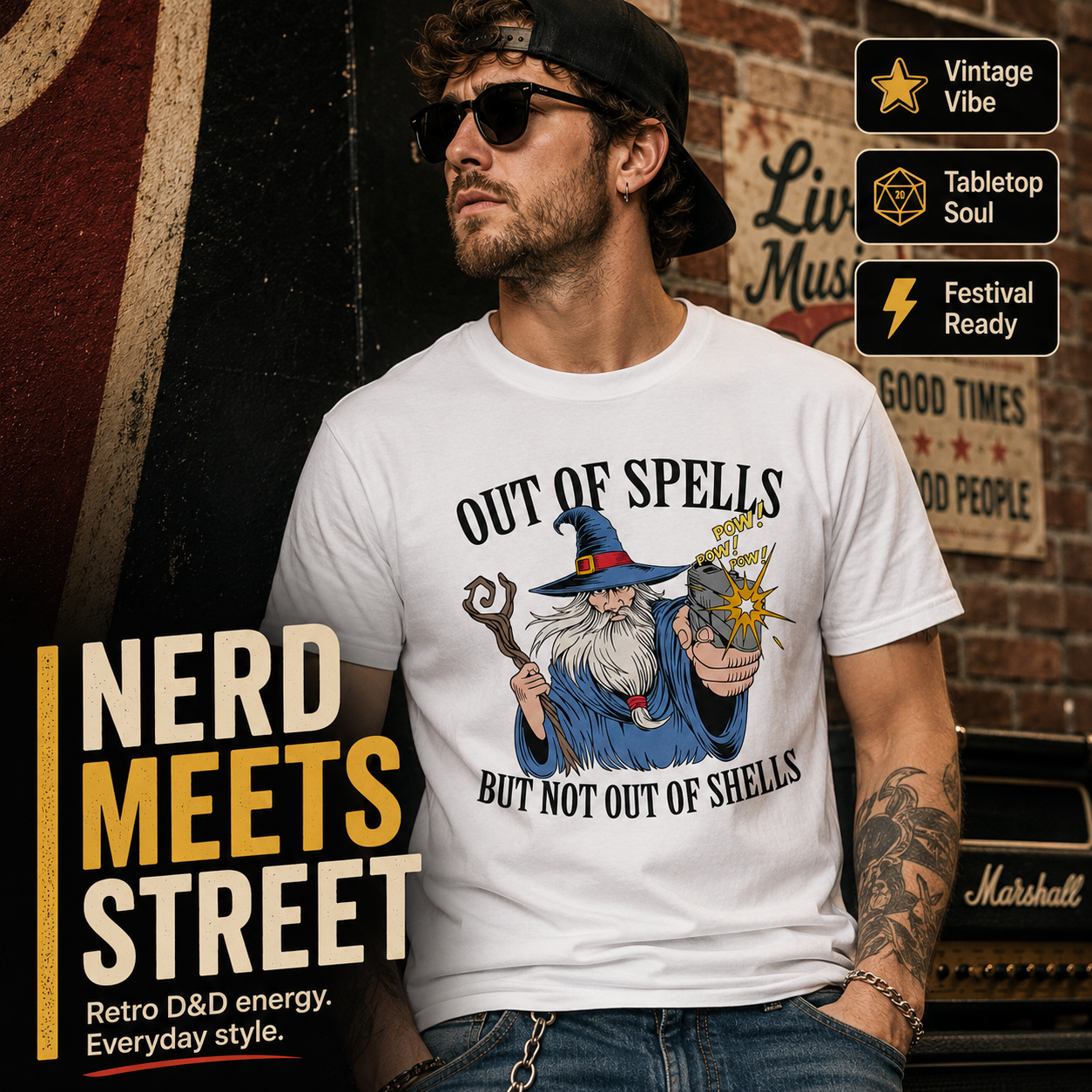Out of Spells, But Not Out of Shells Graphic Tee 🧙‍♂️🔫