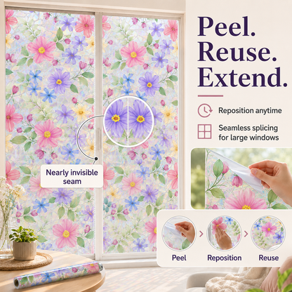 🌸 Colorful Floral Rainbow Prism Window Cling
