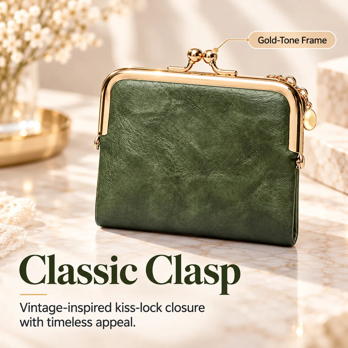 👛 Vintage Kiss-Lock Wallet | Compact & Chic