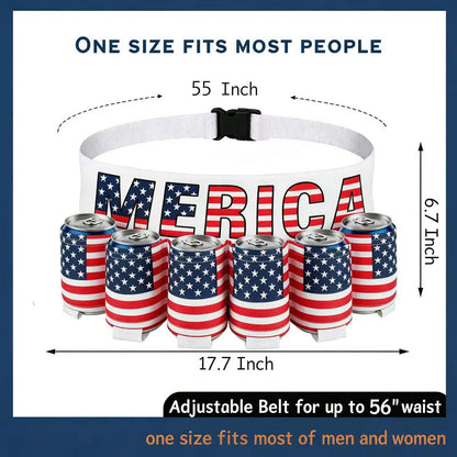 🇺🇸 6-Can Drink Belt – Party Ready & Hands-Free 🍻